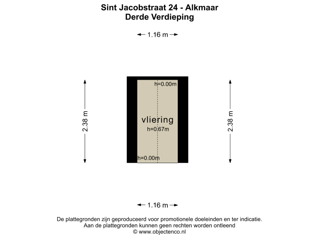 Bekijk plattegrond van Derde Verdieping van Sint Jacobstraat 24