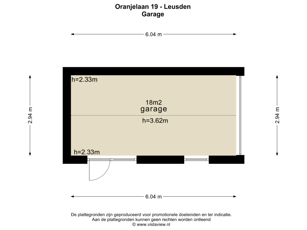 Bekijk plattegrond van GARAGE van Oranjelaan 19