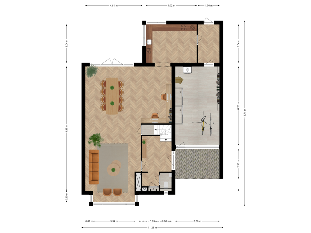 Bekijk plattegrond van Begane grond van De Hanze 32