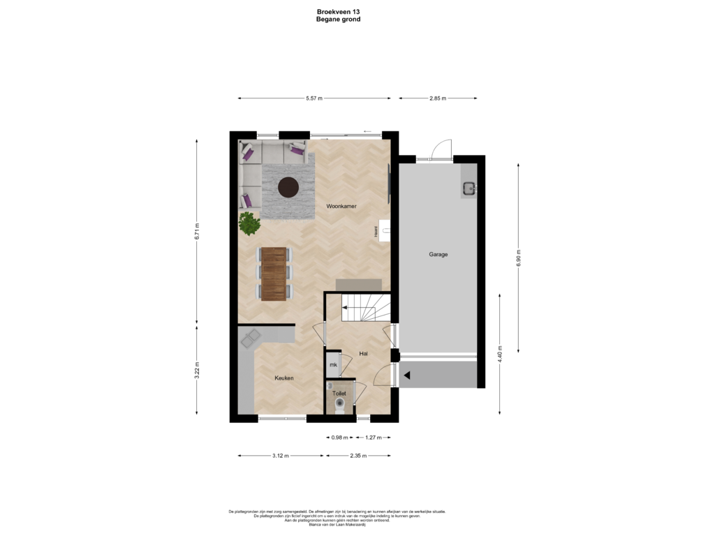 Bekijk plattegrond van Begane grond van Broekveen 13