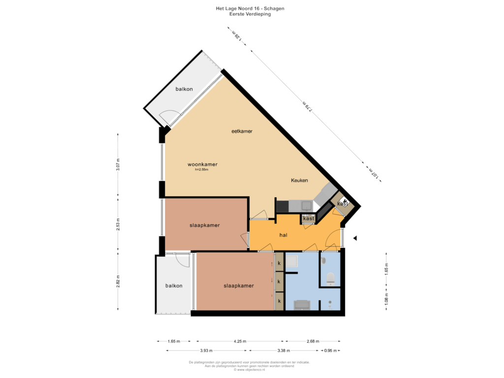 Bekijk plattegrond van EERSTE VERDIEPING van Het Lage Noord 16