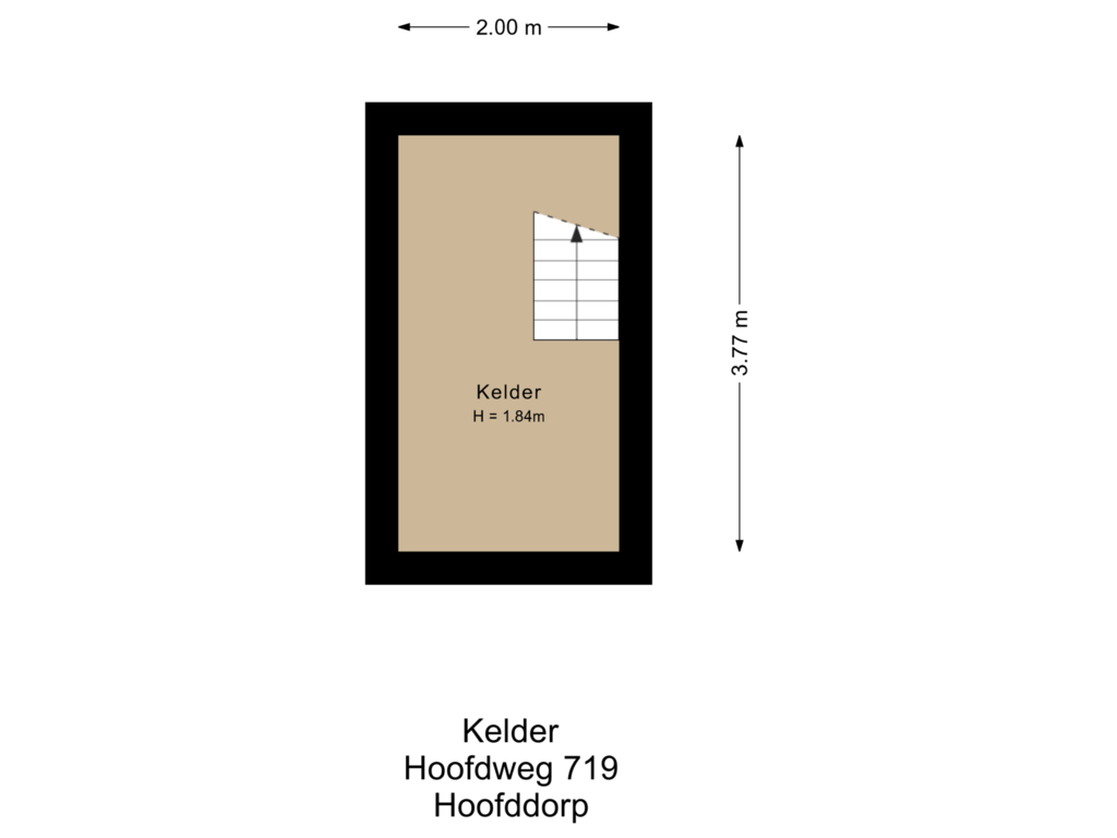 Bekijk plattegrond van Kelder van Hoofdweg 719