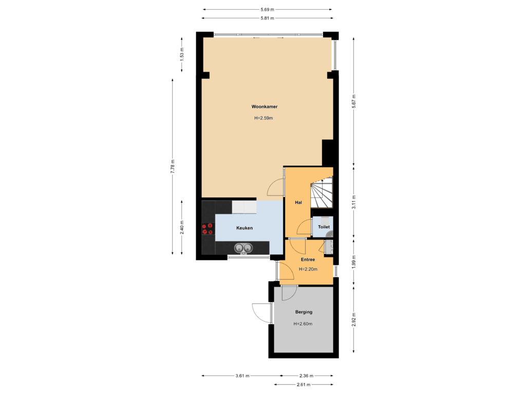 Bekijk plattegrond van Begane grond van Boomstede 82