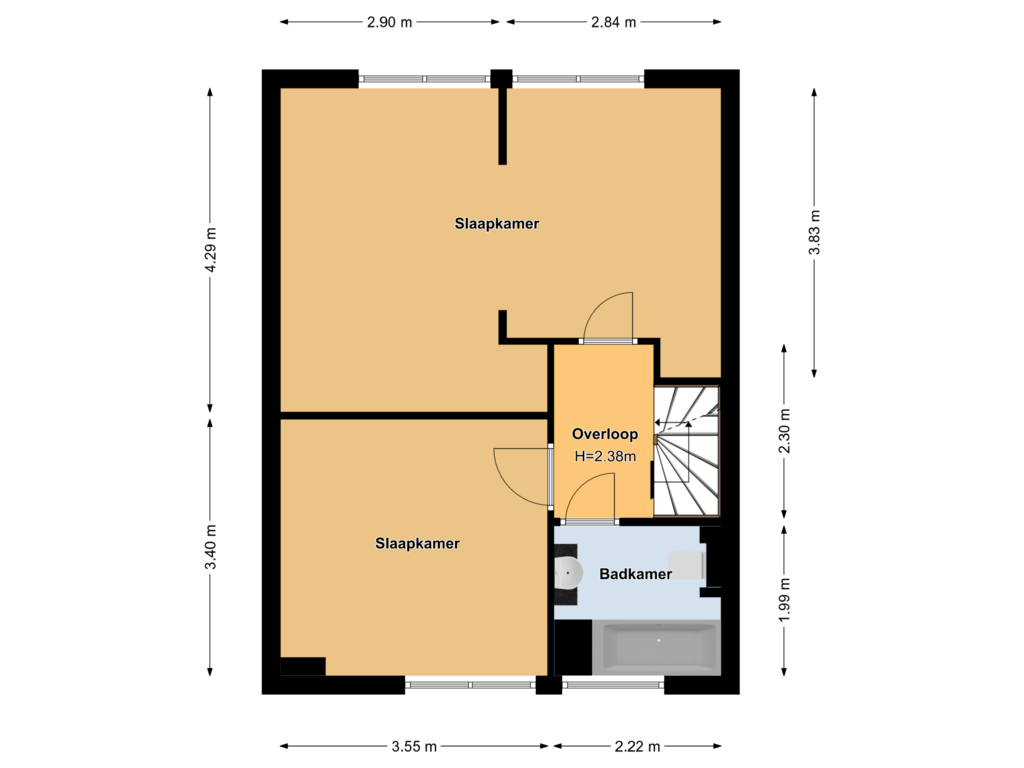 Bekijk plattegrond van Eerste Verdieping van Boomstede 82