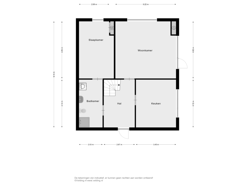 Bekijk plattegrond van Woonlaag 1 van Bergkloosterweg 84