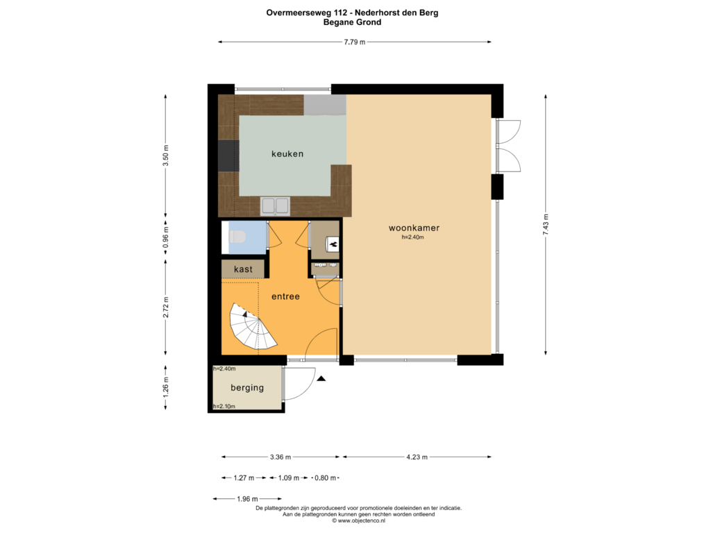 Bekijk plattegrond van BEGANE GROND van Overmeerseweg 112