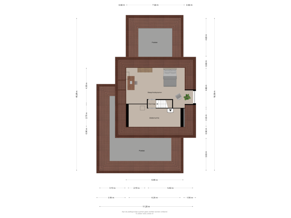 Bekijk plattegrond van Eerste Verdieping van Leukerschansstraat 14