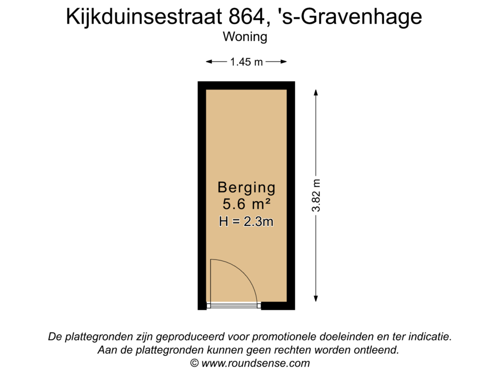 Bekijk plattegrond van Berging van Kijkduinsestraat 864