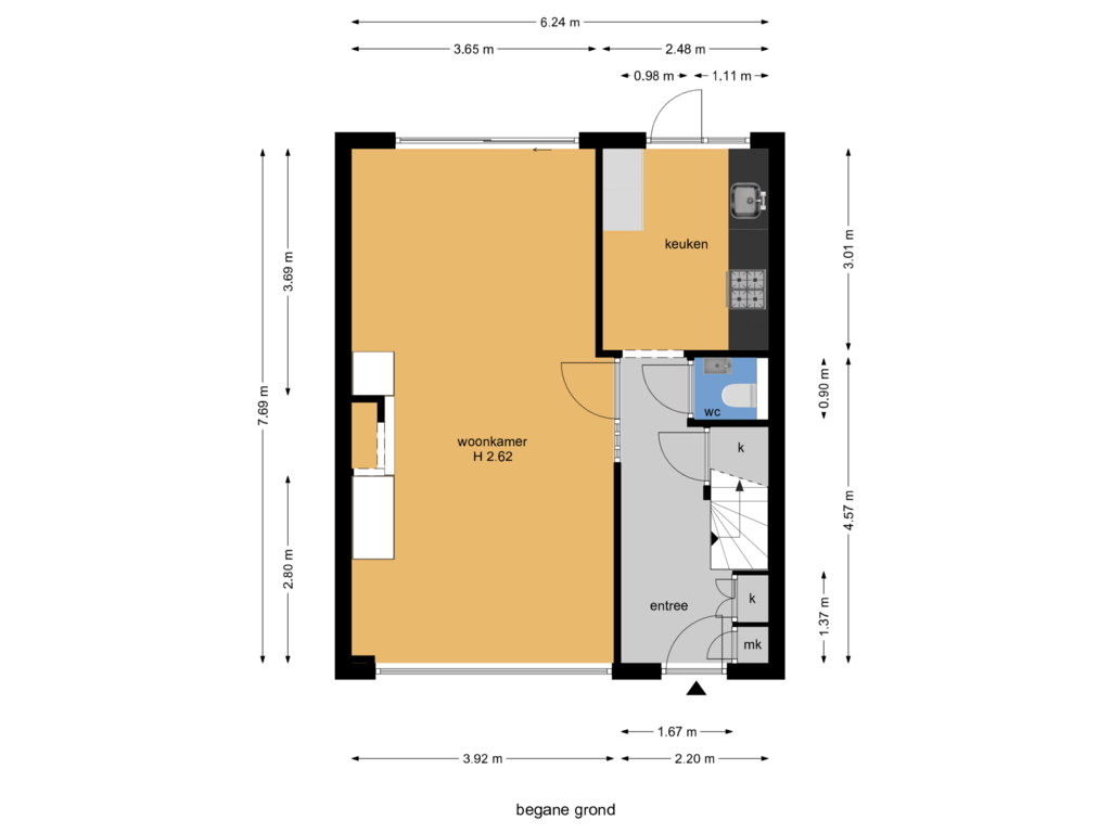 Bekijk plattegrond van begane grond van Fabritiuslaan 69