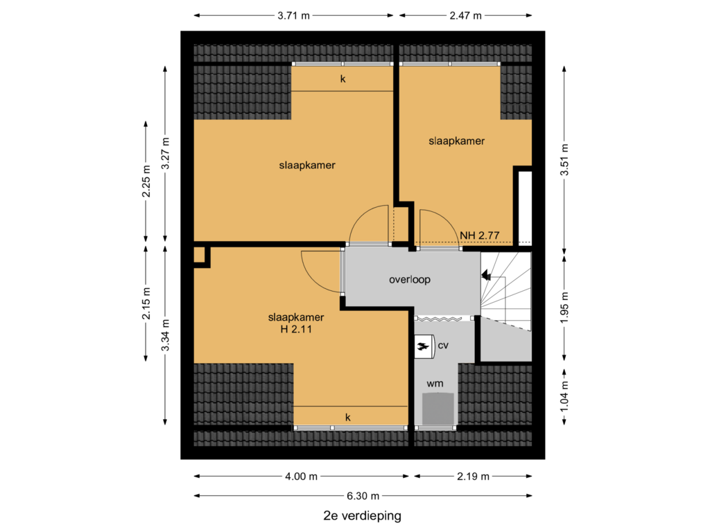 Bekijk plattegrond van 2e verdieping van Fabritiuslaan 69