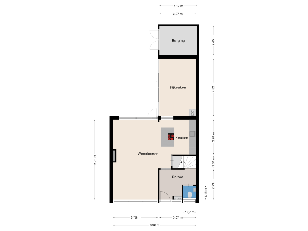 View floorplan of Begane grond of Sint Lambertusstraat 11