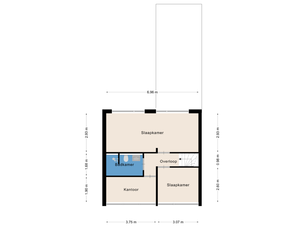 View floorplan of Eerste verdieping of Sint Lambertusstraat 11