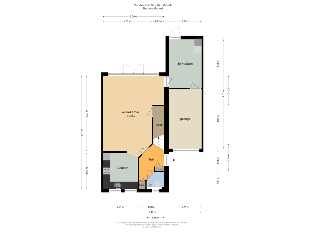 Bekijk plattegrond van Begane Grond van Roodeswerf 50