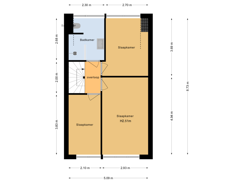 View floorplan of Eerste verdieping of Schapenweide 144