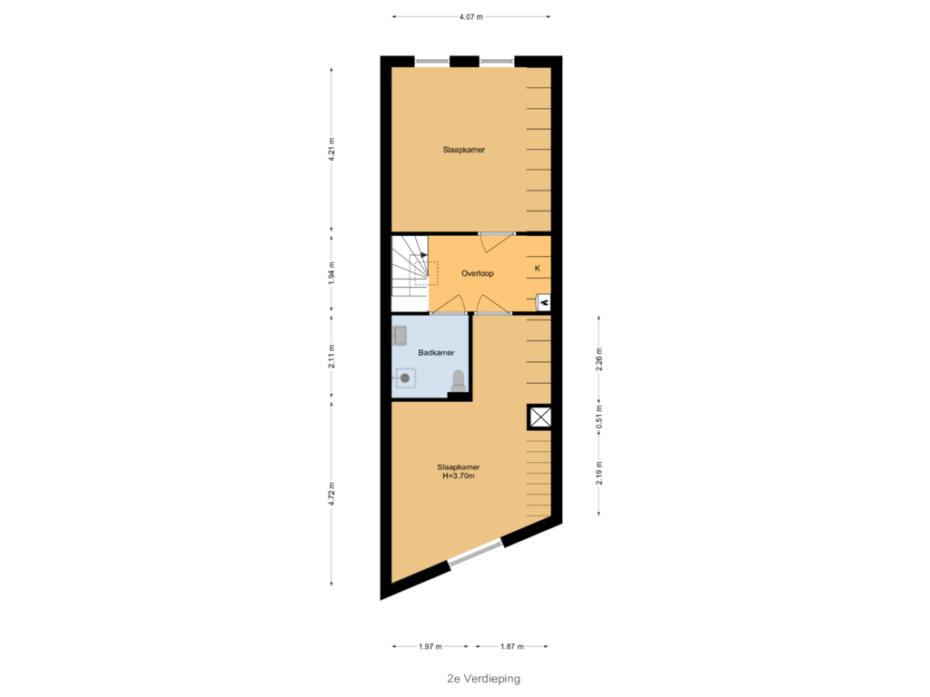 Bekijk plattegrond van 2e Verdieping van Gedempte Oude Gracht 38