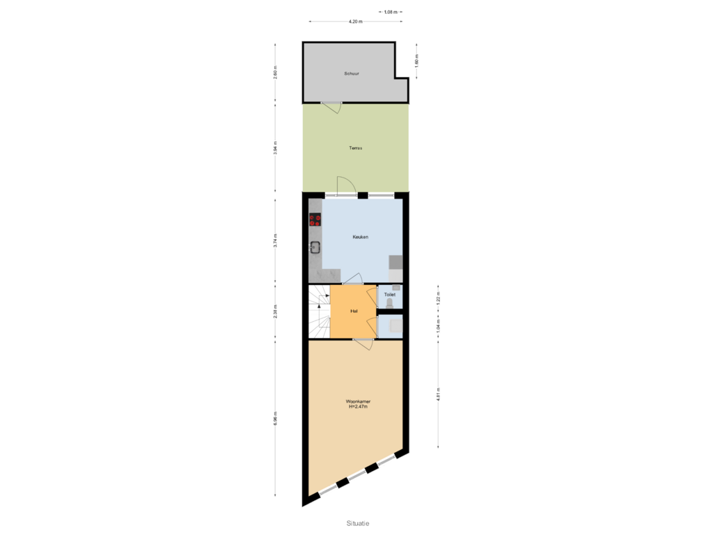 Bekijk plattegrond van Situatie van Gedempte Oude Gracht 38