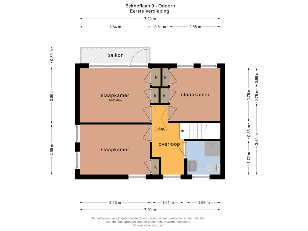 Bekijk plattegrond van Eerste Verdieping van Eekhoflaan 9