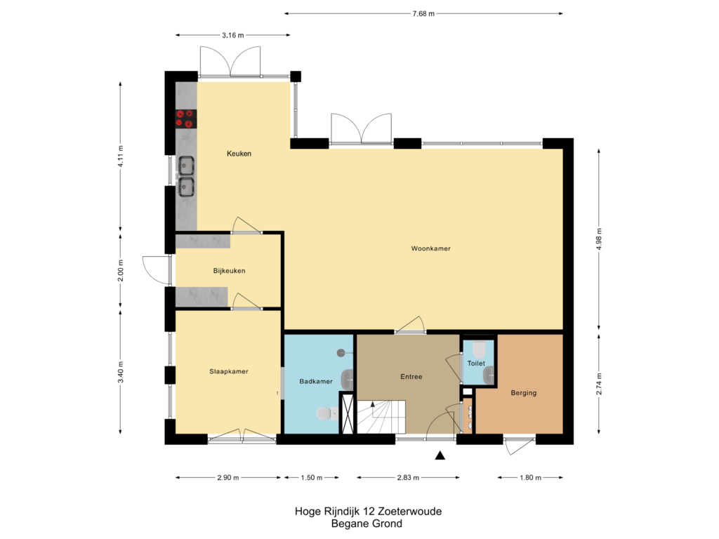 View floorplan of Begane Grond of Hoge Rijndijk 12