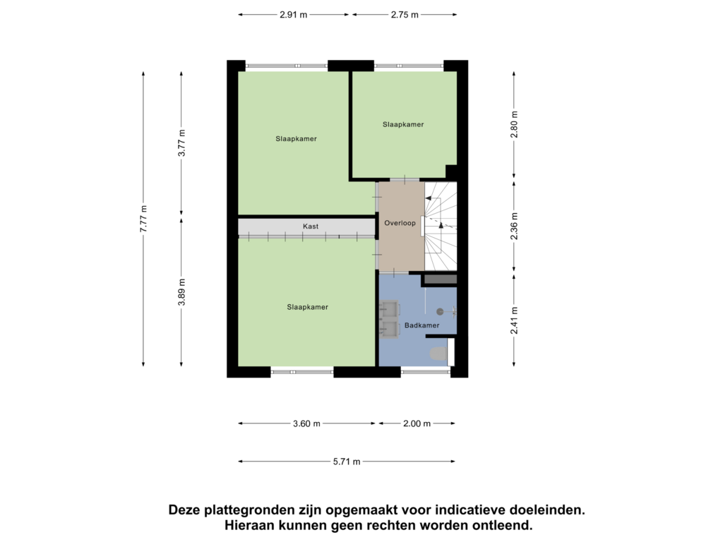 View floorplan of Eerste verdieping of Jan Truyenstraat 8