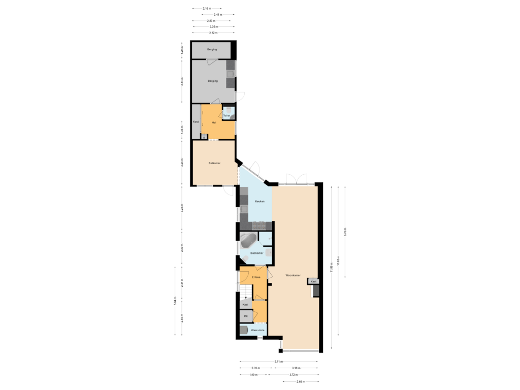 View floorplan of Begane grond of Klaarwaterweg 84