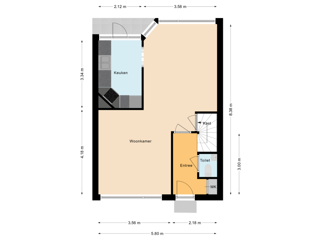 Bekijk plattegrond van Begane Grond van Jollenpad 5