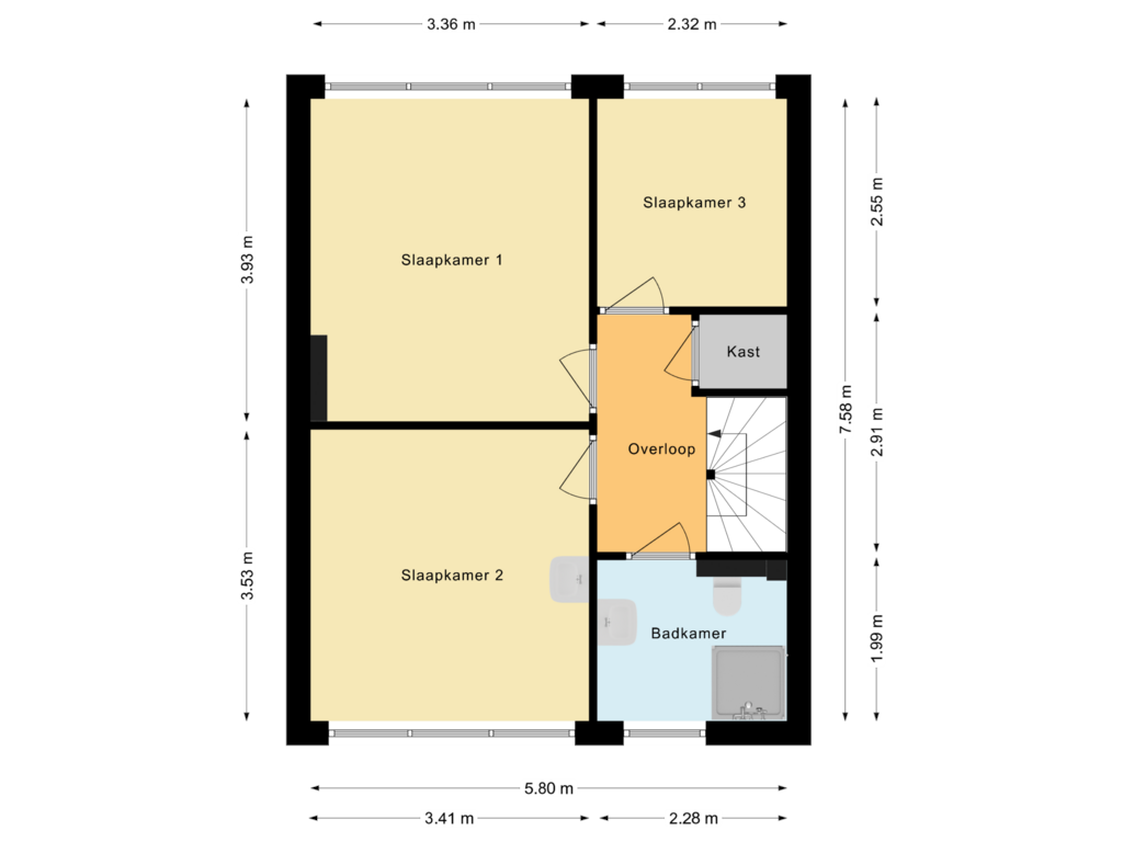 Bekijk plattegrond van Eerste Verdieping van Jollenpad 5