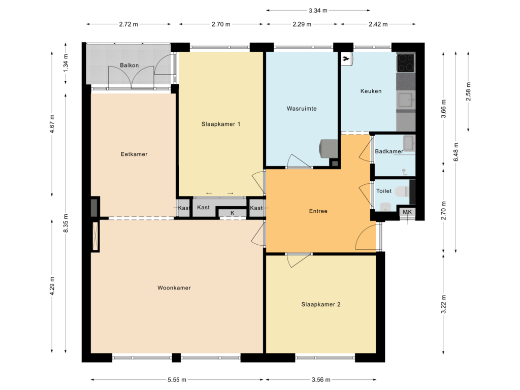 Bekijk plattegrond van Appartement van Dr. Struyckenstraat 19-B