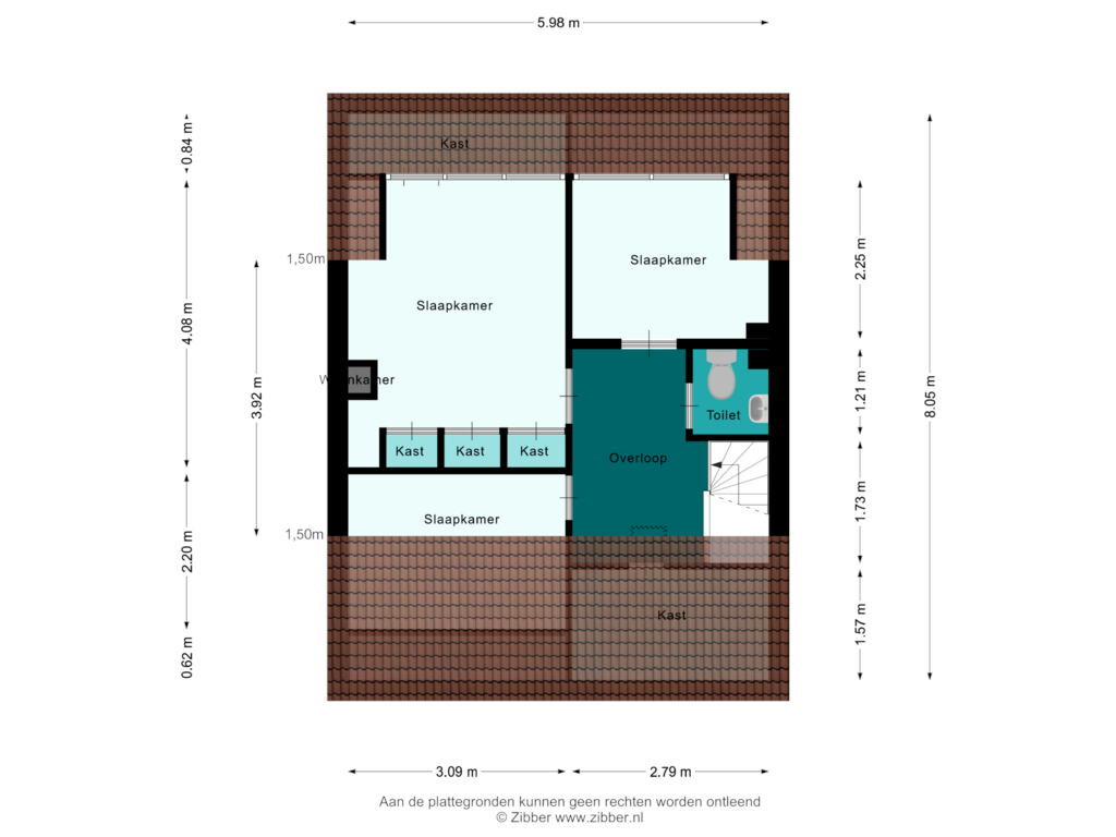 Bekijk plattegrond van Tweede Verdieping van Cornelis Dirkszoonlaan 113