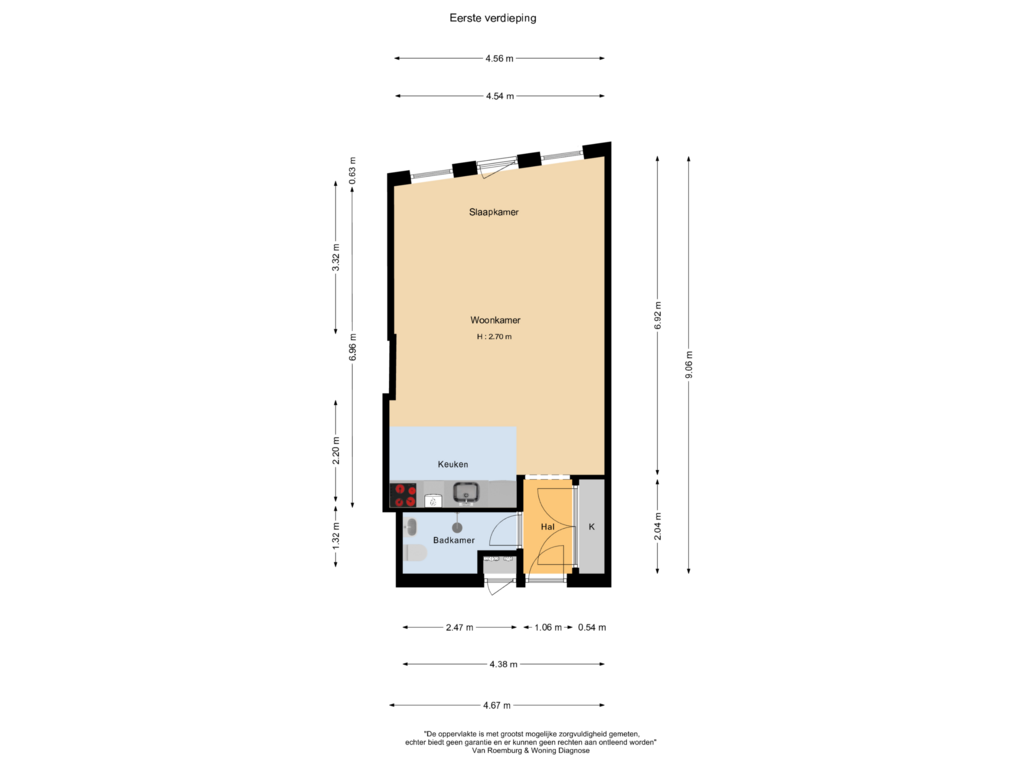 Bekijk plattegrond van Eerste verdieping van Waterlooplein 387