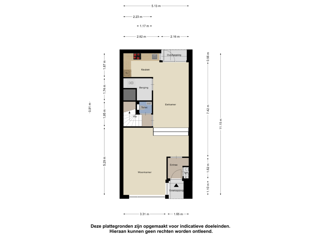 Bekijk plattegrond van Begane Grond van Koestraat 182