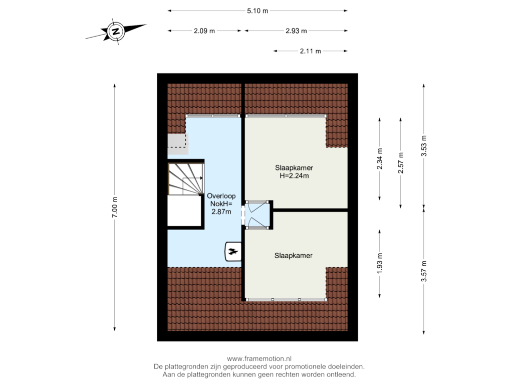 Bekijk plattegrond van Verdieping 2 van Geullestraat 29