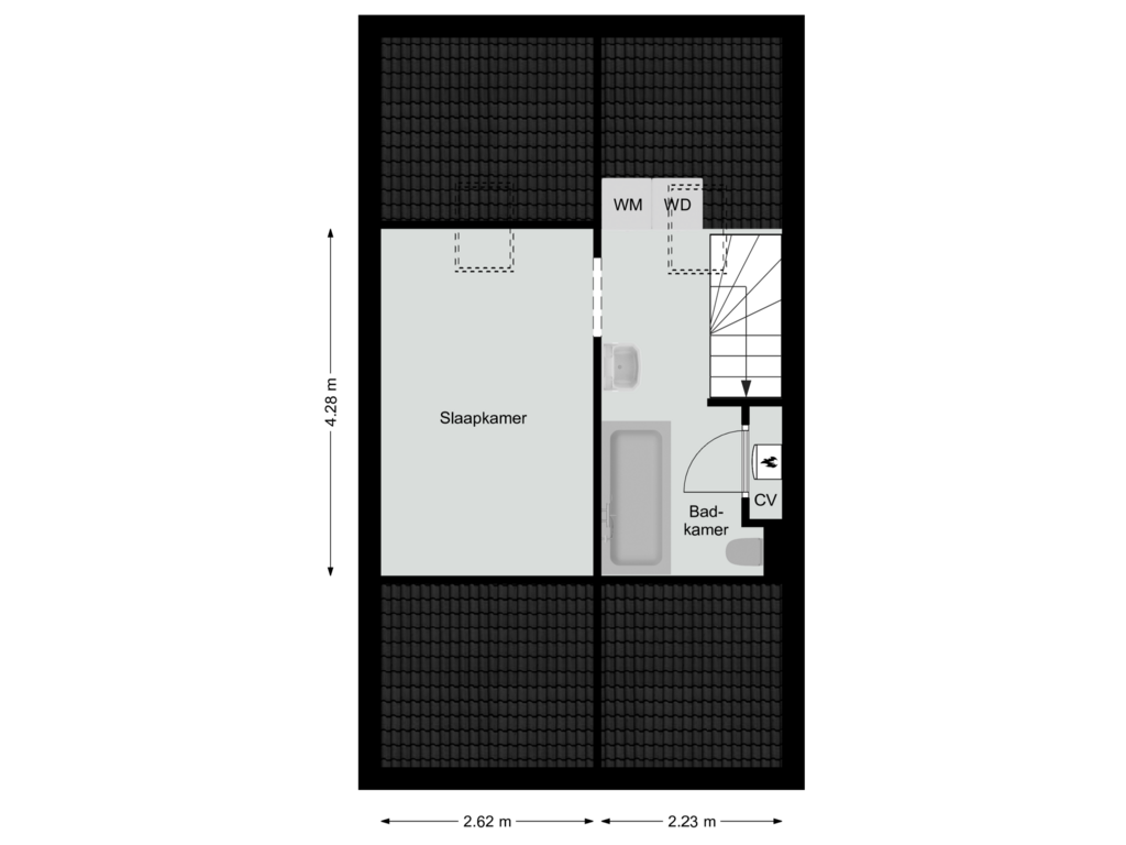 Bekijk plattegrond van Tweede verdieping van Eijkersstraat 67