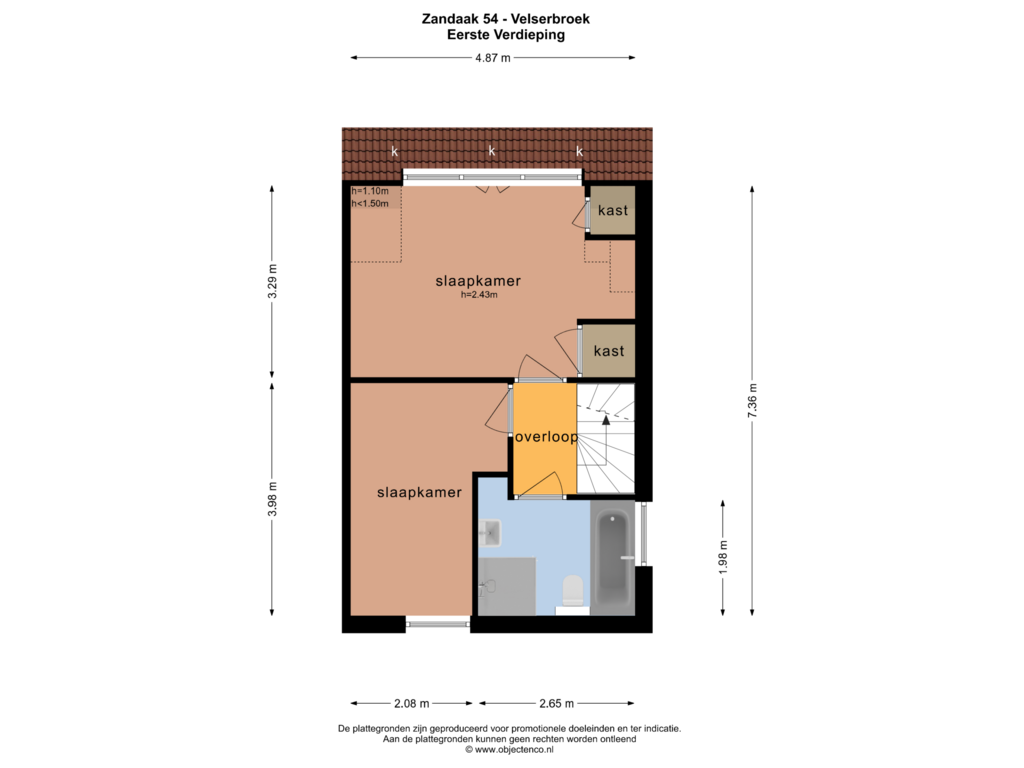 Bekijk plattegrond van EERSTE VERDIEPING van Zandaak 54