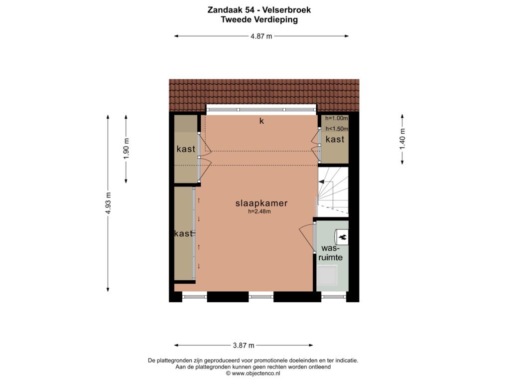 Bekijk plattegrond van TWEEDE VERDIEPING van Zandaak 54