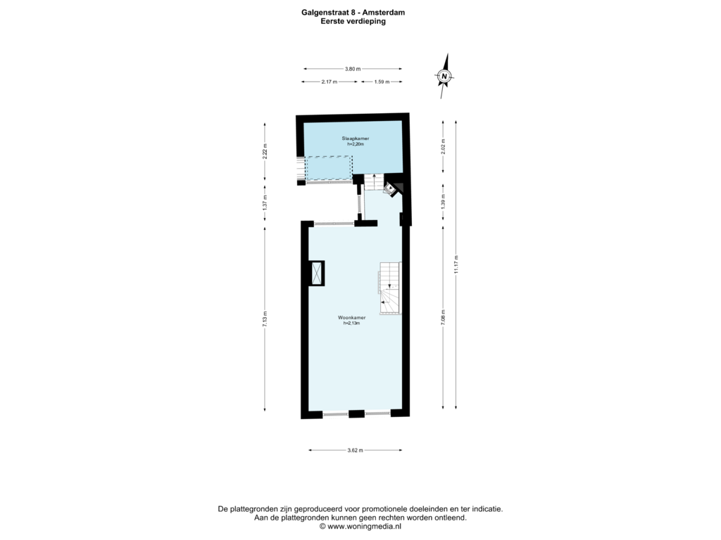 Bekijk plattegrond van Eerste verdieping van Galgenstraat 8