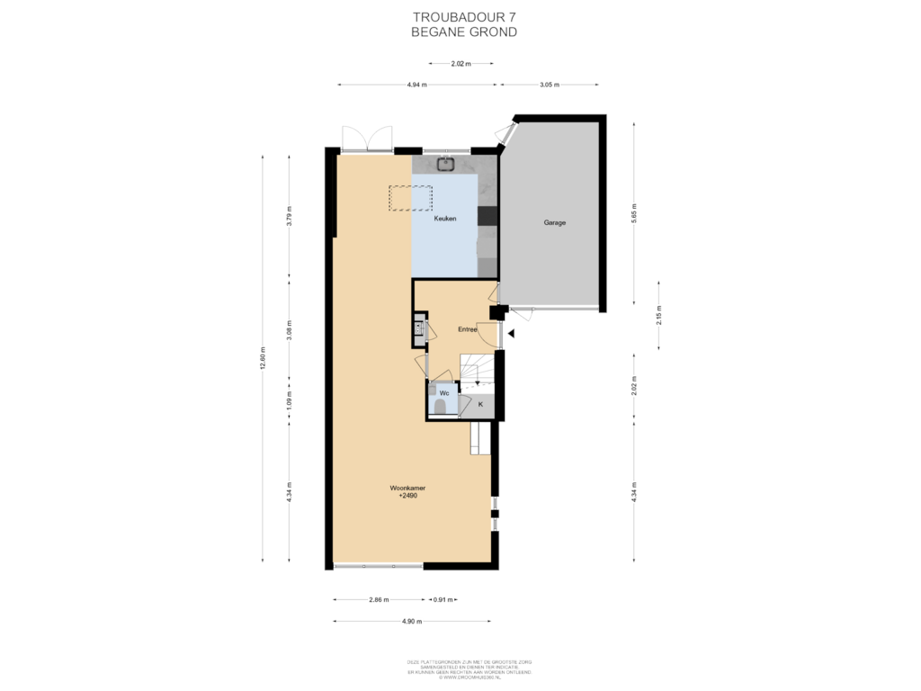 View floorplan of Begane Grond of Troubadour 7