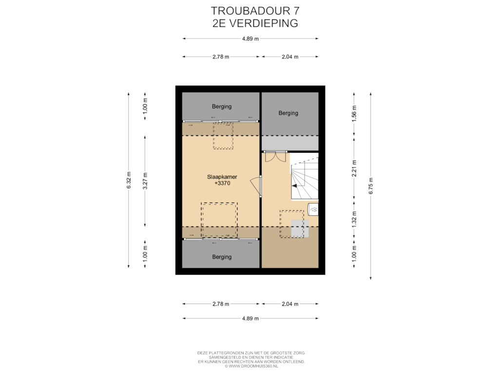 View floorplan of 2E Verdieping of Troubadour 7