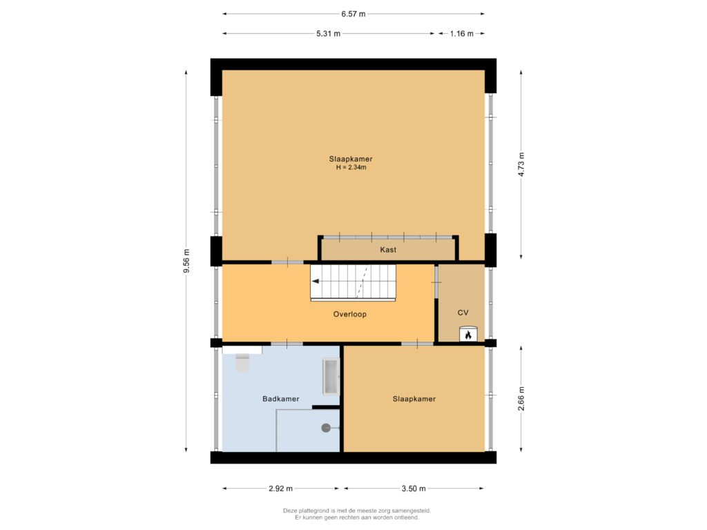 View floorplan of Eerste verdieping of Kavelingen 51-A