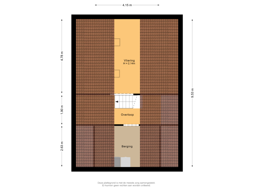 View floorplan of Tweede verdieping of Kavelingen 51-A