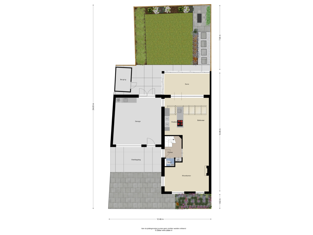 Bekijk plattegrond van Begane Grond tuin van Hadewychstraat 40