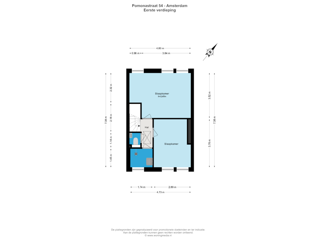 Bekijk plattegrond van 1e_verd van Pomonastraat 54