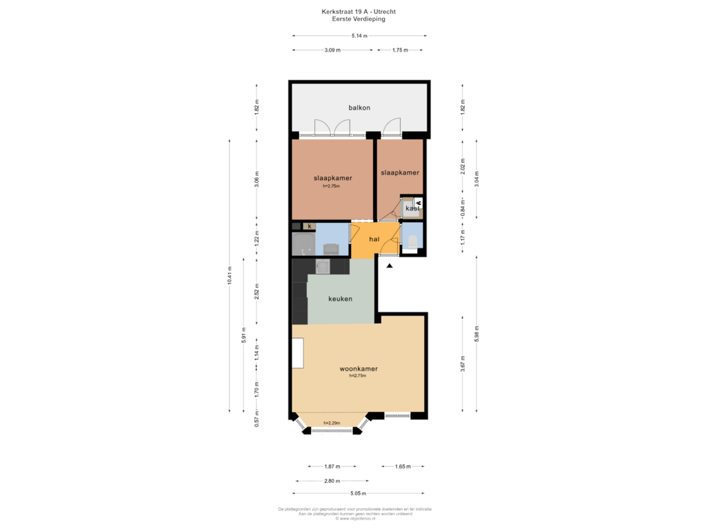 Bekijk plattegrond van EERSTE VERDIEPING van Kerkstraat 19-A