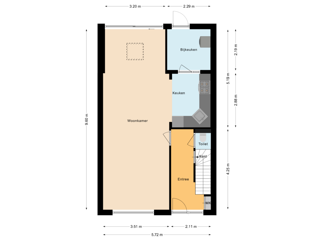 Bekijk plattegrond van Begane Grond van Hoefcamplaan 9