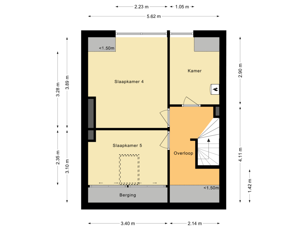 Bekijk plattegrond van Tweede Verdieping van Hoefcamplaan 9