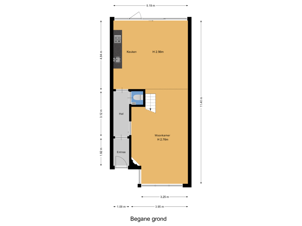 View floorplan of Begane grond of Het Kerkehout 31