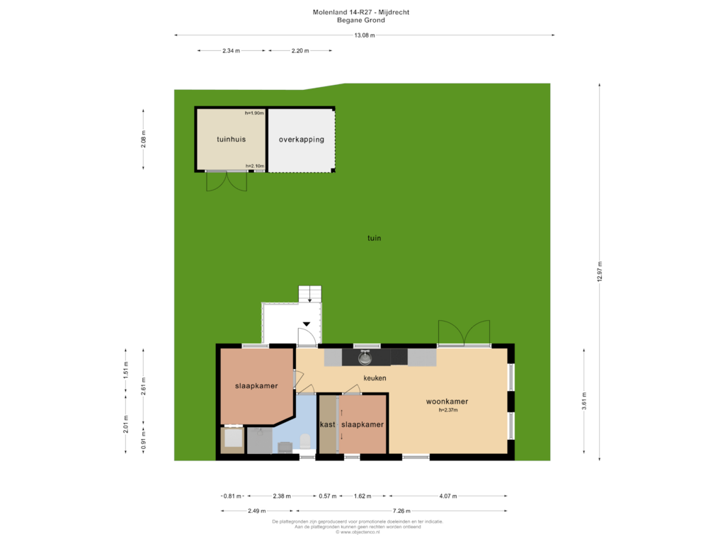 Bekijk plattegrond van BEGANE GROND van Molenland 14-R27