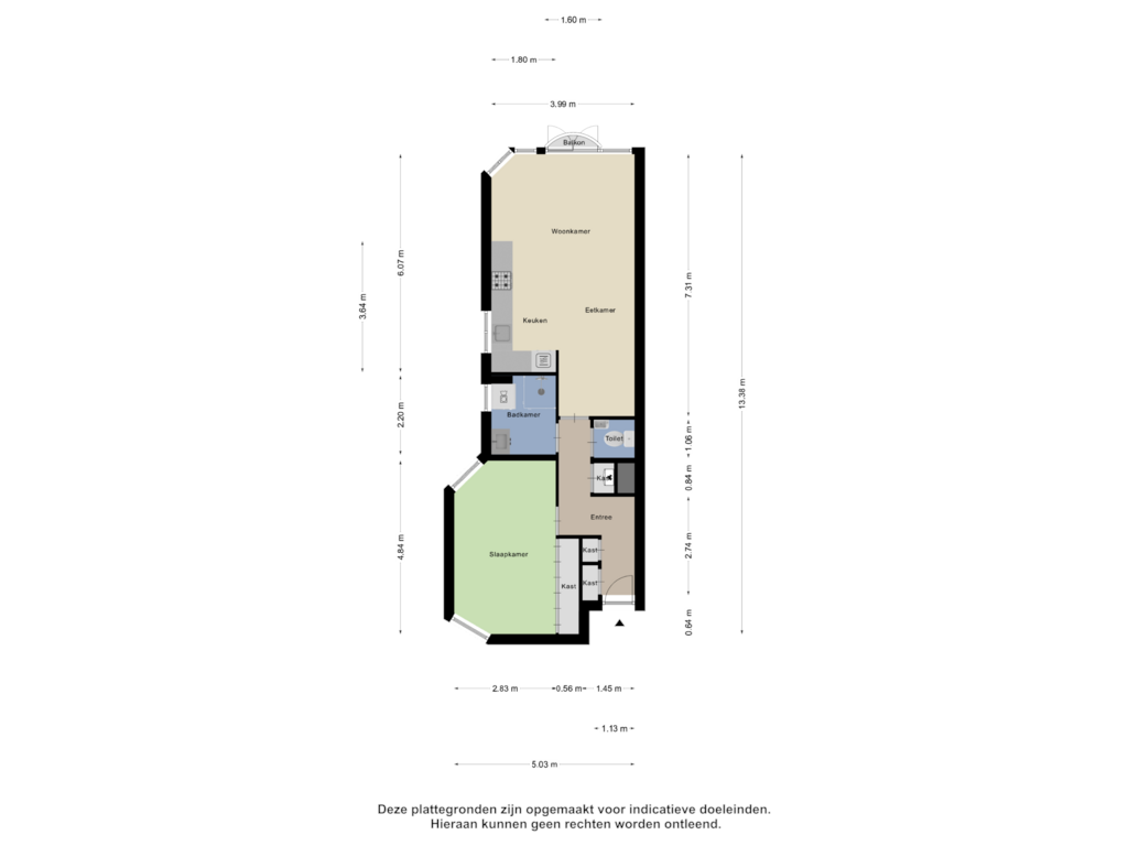 View floorplan of Appartement of Burmanstraat 49