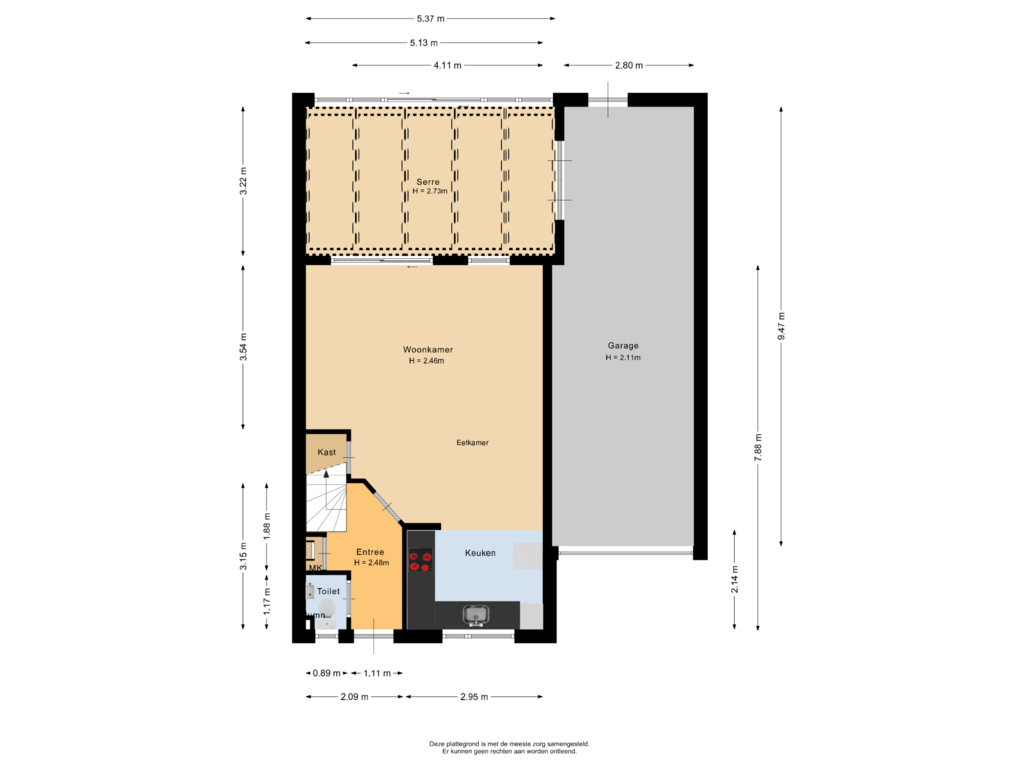 Bekijk plattegrond van Begane grond van Rossinistraat 36