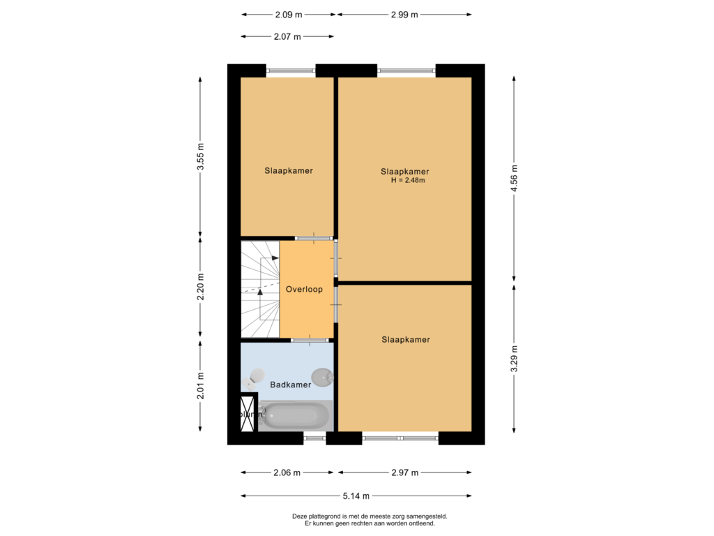 Bekijk plattegrond van Eerste verdieping van Rossinistraat 36