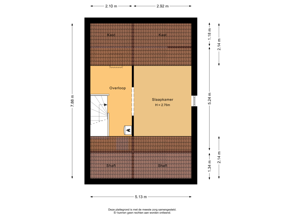 Bekijk plattegrond van Tweede verdieping van Rossinistraat 36